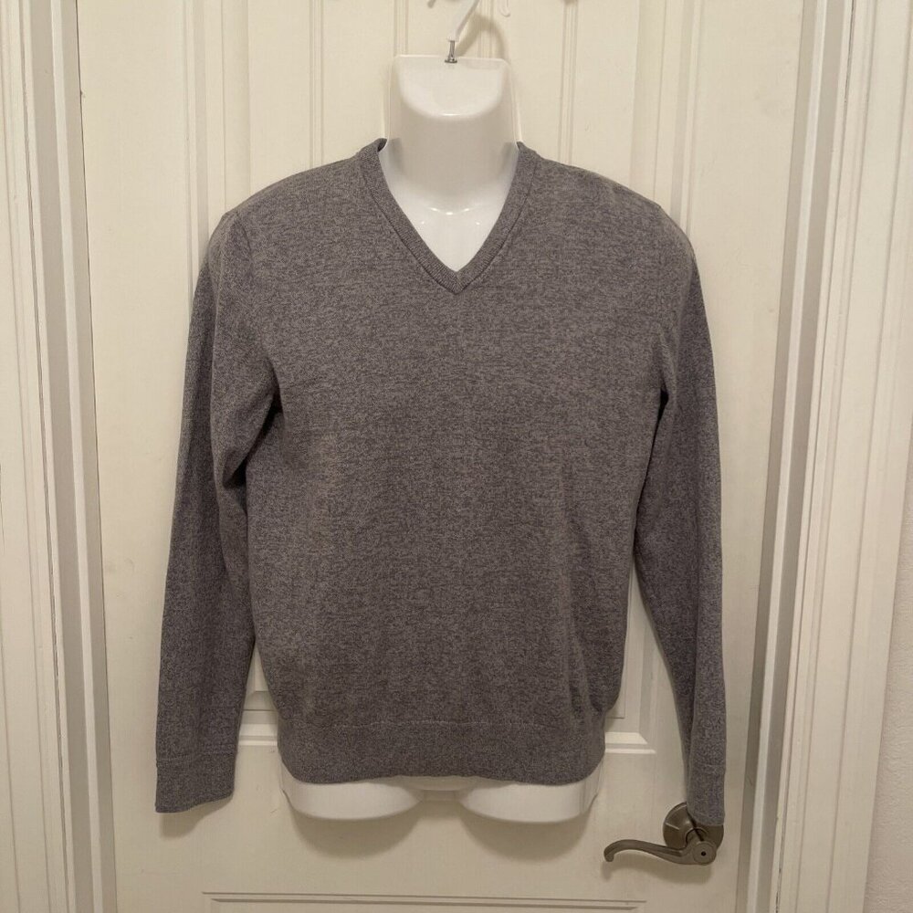Banana Republic Sweater Men’s Size S Grey Pima Cotton & Cashmere V Neck Pullover